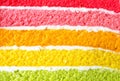 Closeup texture layer of Rainbow cake .Delicious rainbow cakeÃÂ 